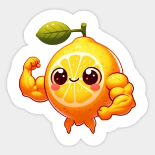 Cute Muscular Lemon Sticker